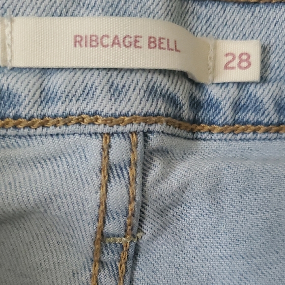 Levi's Classic Ribcage  Blue Wide Leg Jeans - Picture 8 of 10